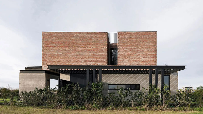 Modern brick facade